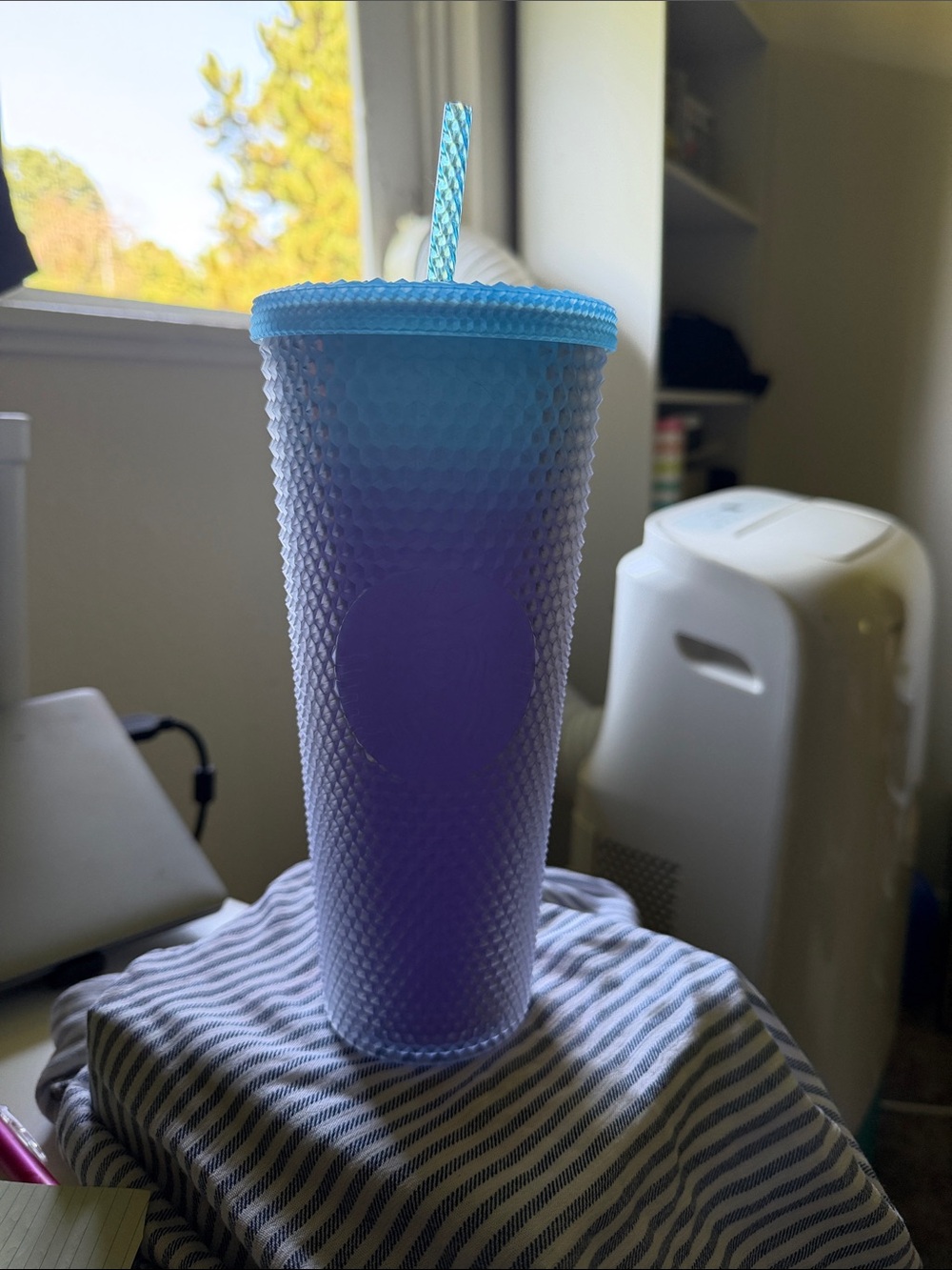 Starbucks Blue to Purple Ombre Studded Tumbler with Straw